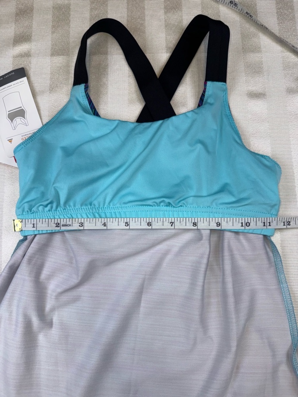 Champion Duo Dry Small Built-In Bra Athletic Tank Top Blue Purple Space Dye NWT - Picture 8 of 11